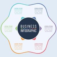 Infographic business design 6 steps, objects, elements or options business information circle infographic template vector