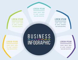 5 Options Infographic circle design 5 steps, objects, elements or options information business infographic template vector