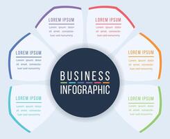 6 Options Infographic circle design 6 steps, objects, elements or options information business infographic template vector