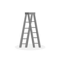 aluminium five step folding ladder with standing platform stool isolated on white background. vector