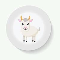 decorative plates for interior design. Empty dish, porcelain plate mock up design. vector