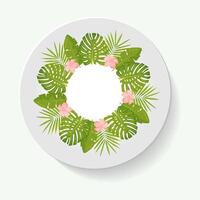 decorative plates for interior design. Empty dish, porcelain plate mock up design. vector