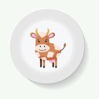 decorative plates for interior design. Empty dish, porcelain plate mock up design. vector