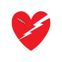 broken heart icon illustration design template vector