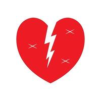 broken heart icon illustration design template vector