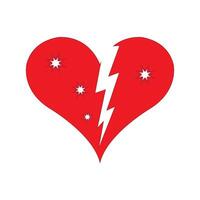 broken heart icon illustration design template vector