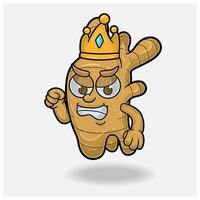 Ginger Mascot Character Cartoon With Angry expression. For brand, label, packaging and product. vector
