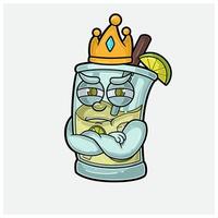 Mojito Mascot Character Cartoon With Jealous expression. For brand, label, packaging and product. vector