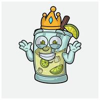 Mojito Mascot Character Cartoon With Dont Know Smile expression. For brand, label, packaging and product. vector
