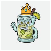 Mojito Mascot Character Cartoon With Angry expression. For brand, label, packaging and product. vector
