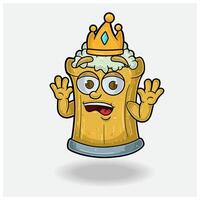Root Beer Mascot Character Cartoon With Shocked expression. For brand, label, packaging and product. vector
