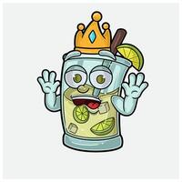 Mojito Mascot Character Cartoon With Shocked expression. For brand, label, packaging and product. vector