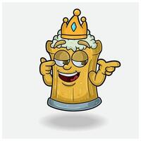 Root Beer Mascot Character Cartoon With Smug expression. For brand, label, packaging and product. vector