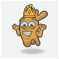 Ginger Mascot Character Cartoon With Dont Know Smile expression. For brand, label, packaging and product. vector