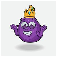 Fig fruit Mascot Character Cartoon With Dont Know Smile expression. For brand, label, packaging and product. vector