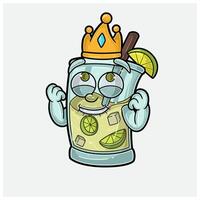 Mojito Mascot Character Cartoon With Happy expression. For brand, label, packaging and product. vector