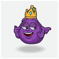 Fig fruit Mascot Character Cartoon With Smug expression. For brand, label, packaging and product. vector