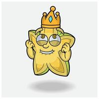 Star Fruit Mascot Character Cartoon With Happy expression. For brand, label, packaging and product. vector