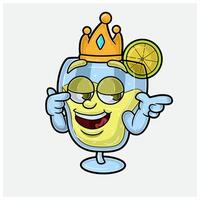 Margarita Mascot Character Cartoon With Smug expression. For brand, label, packaging and product. vector