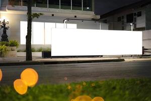 Large blank billboard promotion displayed on the front of the restaurant photo