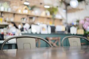 bar and dark brown desk space of retro wood photo