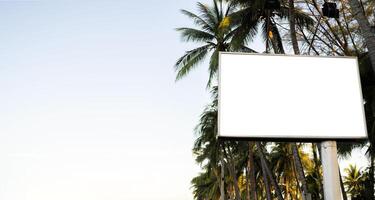 Blank billboard mock up in a sidewalk photo