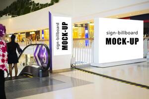 blank showcase billboard or advertising light box for your text message or media content photo