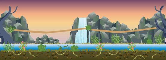 Waterfall Game Background vector