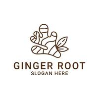 gringer root logo design concept idea line style vector