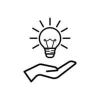 hand lamp icon solution design concept idea vector