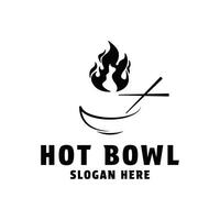hot bowl logo design simple and clean concept idea for restaurant vector