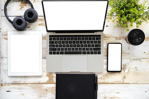 graphic design computer mock up 3d rendering photo