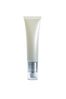 Mock-up empty container cream pump bottles for skincare is uncover photo