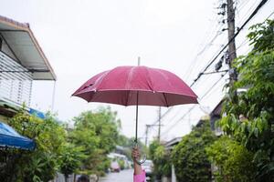 A person with an umbrella in the rain. Rain photo