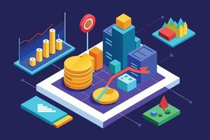 Stunning Investment Data Isometric Illustrations for Financial Insights vector