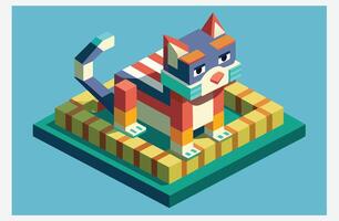 The Ultimate Collection of Cat Isometric Illustrations, Stunning, Detailed, and Unique Designs vector