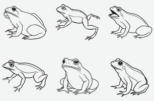 Ultimate Frog Line Art Set , The Comprehensive Collection vector