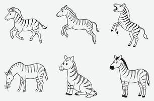 Ultimate Zebra Line Art Set Over Stunning Black White Designs vector