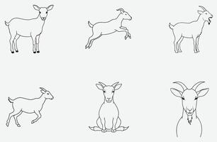 Masterful Goat Line Art Collection vector