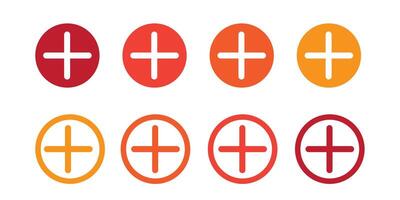 Plus Icons set. Add plus icon. Addition sign. Medical Plus icon vector