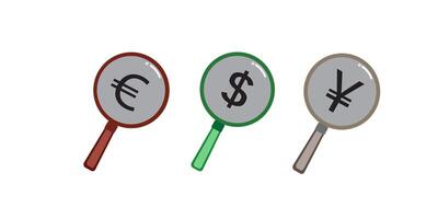 Search money idea. Flat icon design vector