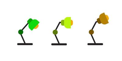 Table lamp set,with three design. Realistic desk light shade isolated. vector