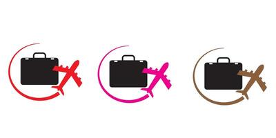 baggage icons set.illustration of suitcase for web vector