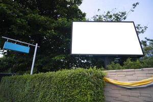 The billboard was installed on the roadside. To add text, images, publicity photo