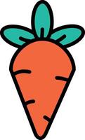 Simple icon of a carrot in flat colors vector