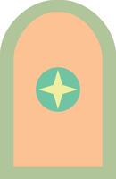 Icon of a door with a star, illustration in flat style vector