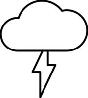 Simple icon of a cloud with lightning vector