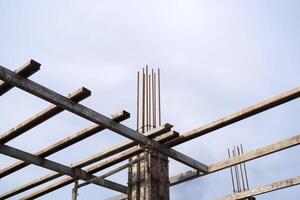 Construction site structure background And new multi-storey buildings Industrial background. Investment in building construction concept. photo
