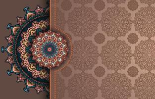 Beautiful Colorful Mandala Background with a Brown Theme vector