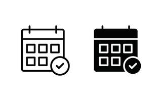Calendar icon. Set of calendar sign and symbols illustration vector